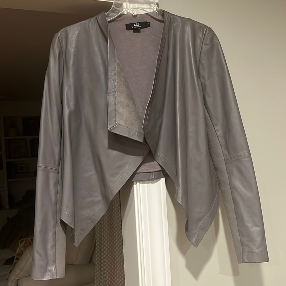 ABS Platinum Leather Cascade Front Jacket
